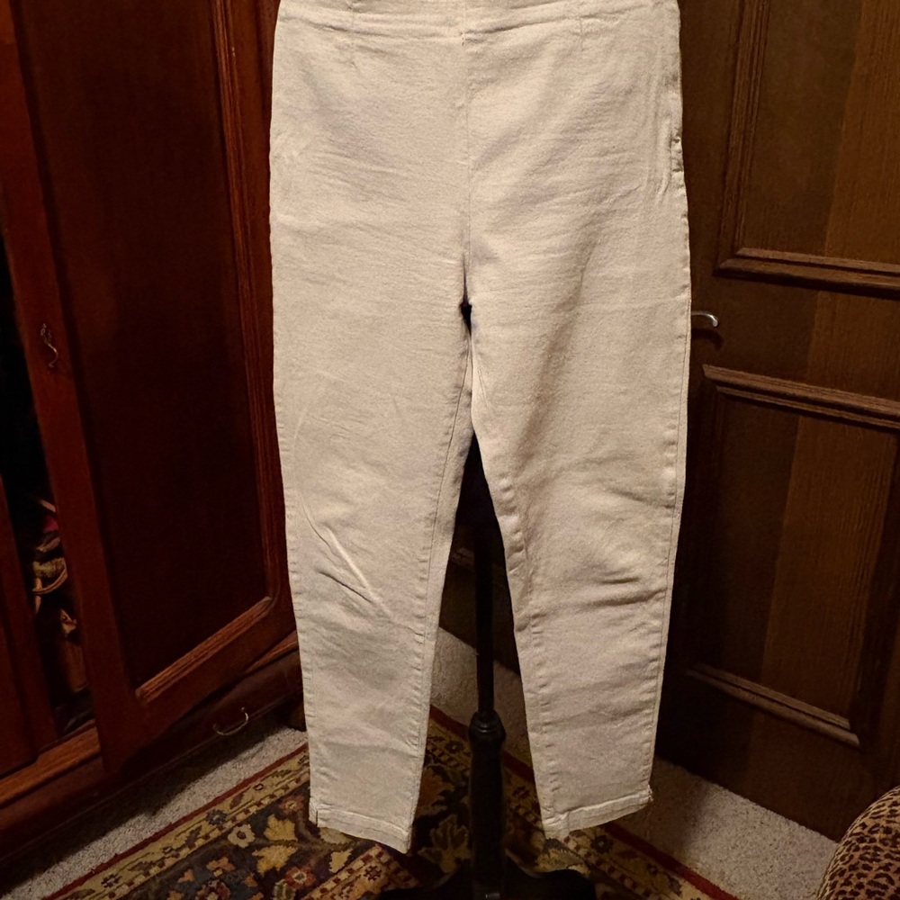 Light khaki tan  High-Waist Slim Pants